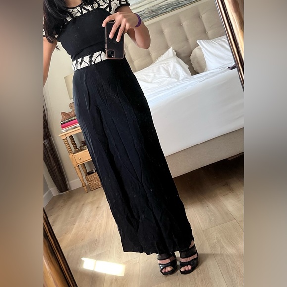 Yigal Azrouel  Intertwined Vines Embroidered Crepe silk Black long formal dress - Picture 3 of 17